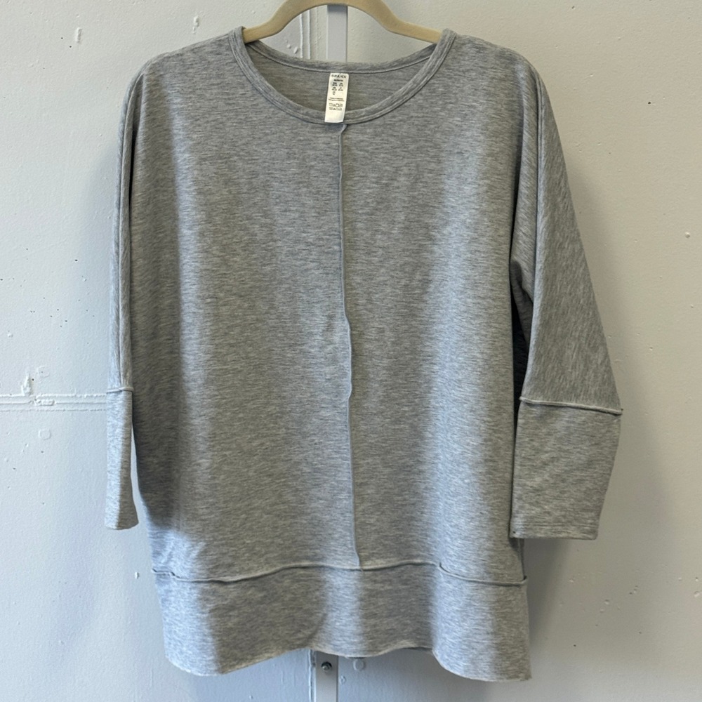 SPANX Perfect Dolman Heather Gray Sweatshirt Greatly Oversized Medium Athleisure